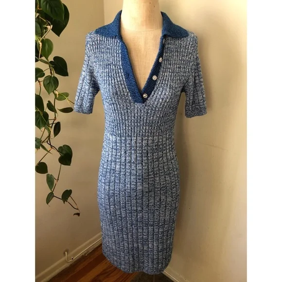 english factory high low knit combo dress English Factory